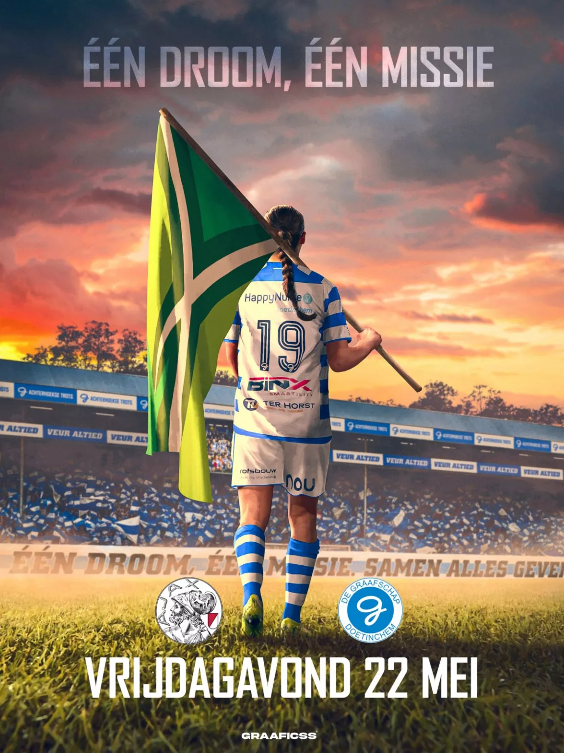 Aankondiging wedstrijd De Graafschap Vrouwen Jong Ajax